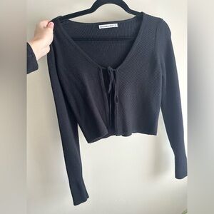 Abercrombie & Fitch Black Tie-Front Cardigan